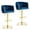 Navy, variant on Homefun Velvet Bar Stools Set of 2,Modern Height Adjustable Swivel Barstools Counter Chairs with High Back & Gold Metal Base