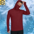 thumbnail image 2 of Men's Long Sleeve Big & Tall UPF 50+ Sun Protection Hoodie Raglan Muscle Fit Hooded Workout Shirt Quick Dry Athletic Rash Guard with Face Mask Thumbholes for Hiking Fishing, 2 of 8