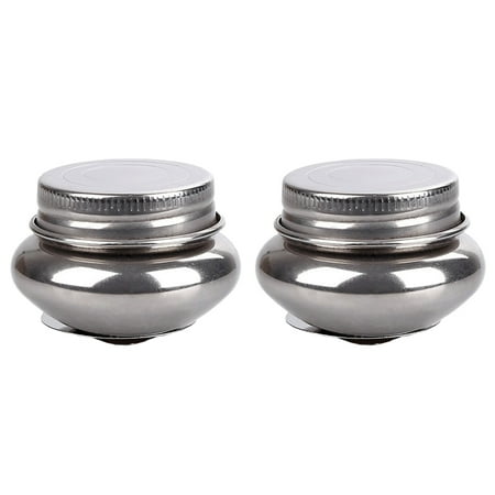 

2Pcs Stainless Steel Painting Brush Washing Pot Color Mixing Pen Washing Pot with Lid