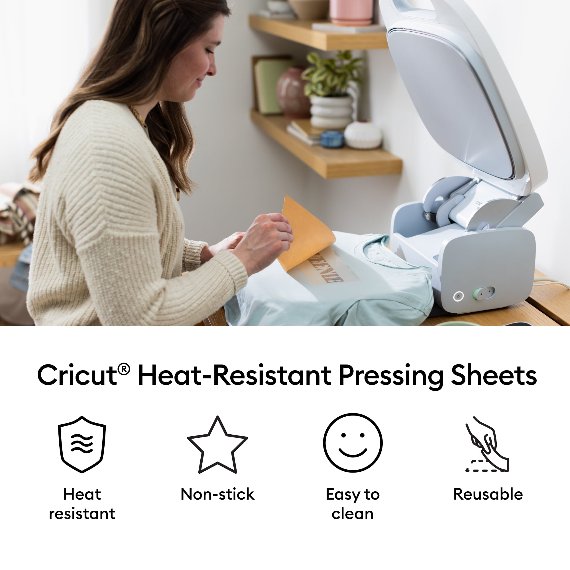 Cricut Heat Resistant Pressing Sheets - 12 in x 16 in (2), 12" x 16",