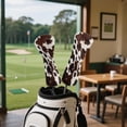 thumbnail image 3 of Uorisanigo Golf Club Head Covers, Golf Club Covers, Driver Headcover Fairway Wood Hybrid Golfs Headcovers, Brown Cow Print Headcovers Set with Soft Lining Keep Clubs Dry and Clean, 3 of 7