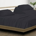 thumbnail image 2 of Top Split King 100% Egyptian Cotton 1000 Thread Count, Adjustable Beds -Top Split King Sheets Sets (4 Pcs) Split Down 34" inches from The Top - Black Solid, 18" Deep Pocket, 2 of 8