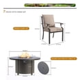 thumbnail image 6 of ALAULM 7PCS Metal Outdoor Patio Furniture Set with 48"/55000 BTU Round Propane Fire Pit Table,Patio Conversation Sets 6 Fixed Chairs No-Slip Cushions,Sand, 6 of 9