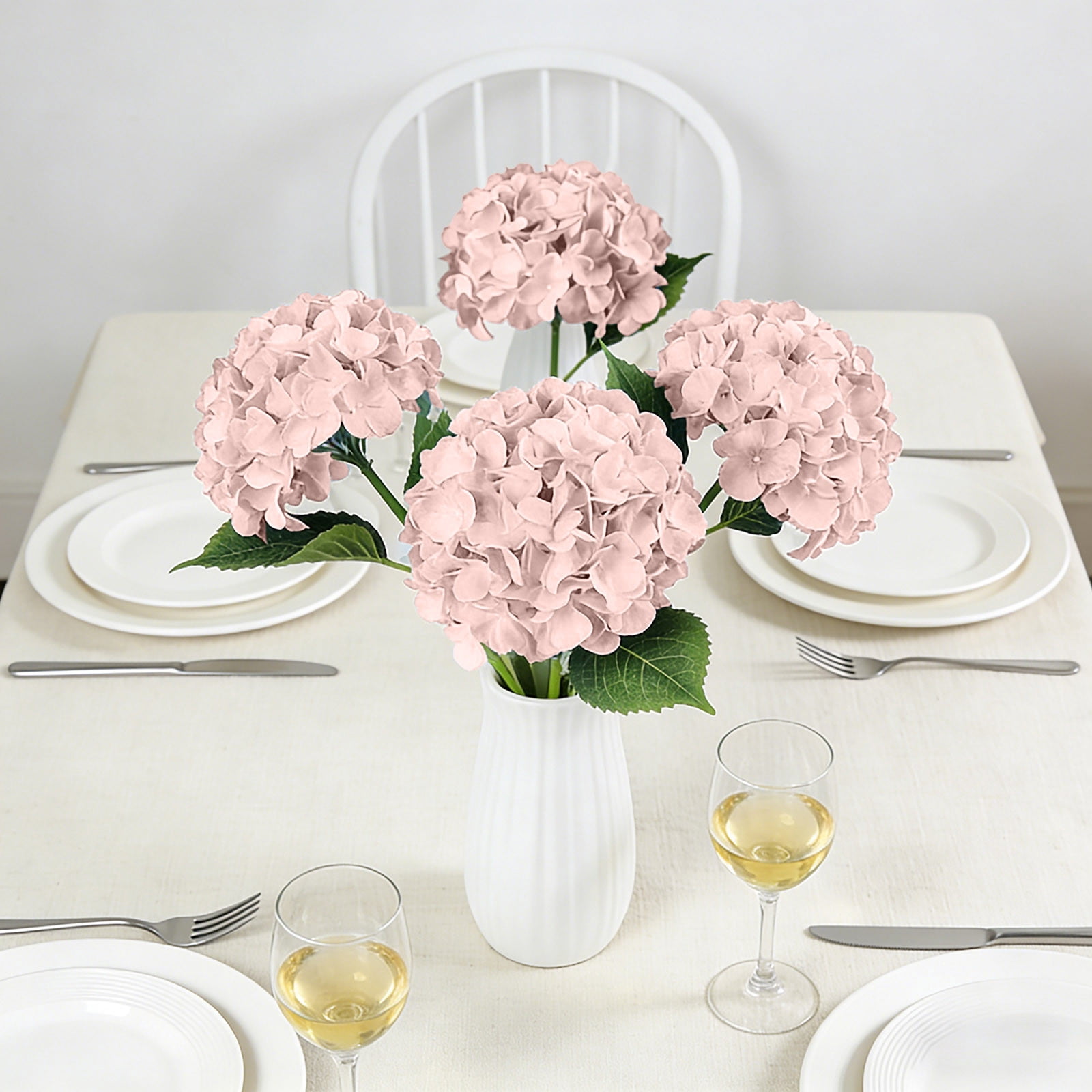 Realistic Artificial Hydrangea Large Flowers, Artificial Dry Flowers for Outdoor Wedding Christmas Office, Family Party Living Room Table Decoration