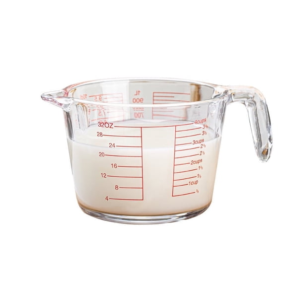 1 PC Glass Measuring Cup, Precise 4 Cup Capacity, Clear Kitchen Measuring Tool, 1 L