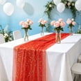 thumbnail image 6 of Gold Foil Table Runner Sparkling Mesh Tablecloth Sheer Glitter Dining Table Decor for Wedding Birthday Party Events Holiday Banquet Bridal Shower, 6 of 6