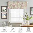 thumbnail image 2 of Rod Pocket Window Valances Pink Rose Classic Flower Short Kitchen Curtains Leaves Plant Sage Green Window Treatment Drapes for Bedroom Bathroom Living Room 54x18In,1 Panel, 2 of 9
