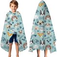 thumbnail image 3 of Cute Akita Dog Beagle Bulldog Rottweiler Dachshund Hooded Bath Towel，60"x35" for Ages 3 To 12 Kids, Quick Dry Lightweight Soft Microfiber Hood Beach Towel Cover Up for Kids, 3 of 7