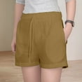 thumbnail image 6 of Girls'shorts Kids Teen Girls Summer Solid Linen Shorts Toddler Thin Breathable Elastic Waist Beach Casual Shorts Baby Shorts Coffee 5 Years-6 Years, 6 of 7