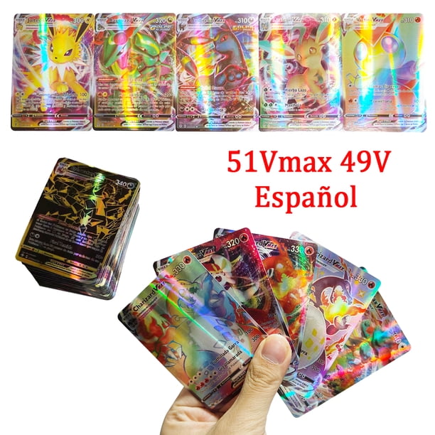 New English Spanish French Cards Holographic EX Vstar Vmax GX Letter Rainbow Arceus Shiny Charizard Mewtwo Trading Cards