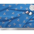 thumbnail image 3 of Soimoi Blue Poly Georgette Fabric Artistic Floral & Stripe Printed Fabric 1 Yard 42 Inch Wide, 3 of 3