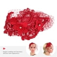 thumbnail image 2 of Bridal Face Veil and Flapper Fascinator Set for Women Tea Party and Wedding Events, 2 of 8