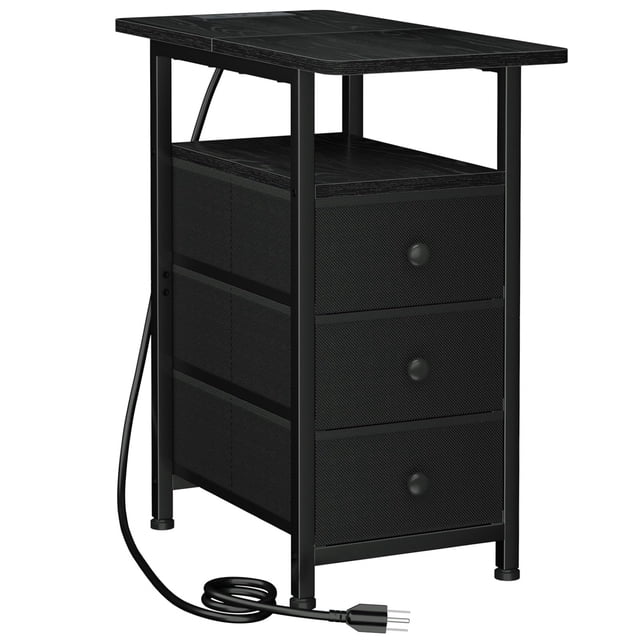 Mesa auxiliar estrecha AMHANCIBLE con carga USB