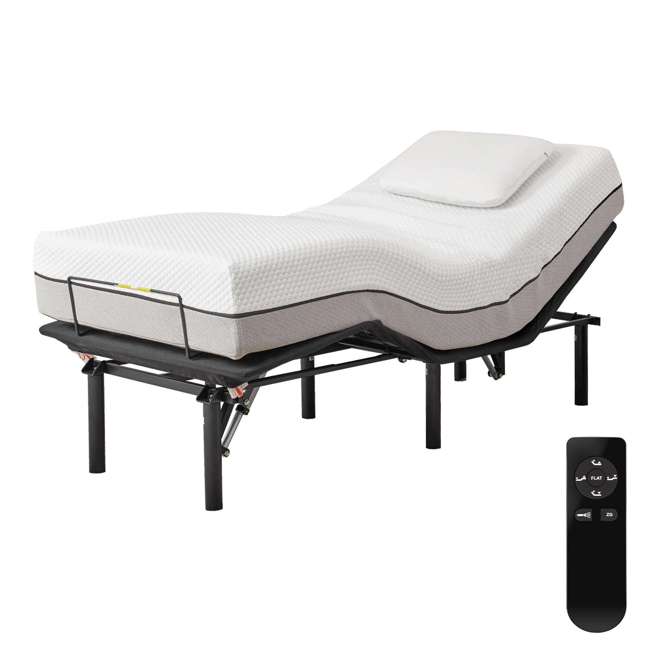 Aukfa Twin XL Adjustable Bed Frame, Electric Bed Base with Head & Foot Incline, Wireless Remote, Quiet Dual OKIN Motor, Black