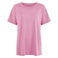 thumbnail image 4 of Women's T-Shirts Casual Solid Color Crew Neck Short Sleeve T Shirt | Lightweight Breathable Tee for Everyday Wear, 4 of 4