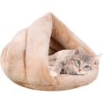 thumbnail image 1 of Cama para mascotas súper cálida, saco de dormir acolchado para gatos y perros pequeños Xz001 (s: 50 * 37 * 29 cm, albaricoque), 1 of 4