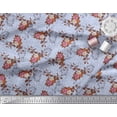thumbnail image 3 of Soimoi Tissu en Rayonne Imprimé Feuilles & Roses au Mètre 42 Pouces de Large, 3 of 3