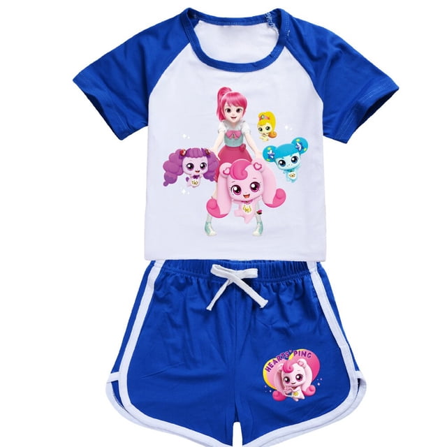 NOVEDAD DE VERANO 2022, conjunto de 2 piezas para niños y niñas, camiseta deportiva para niños y pantalones, pijama, atuendo cómodo 2-16 zhangmenya LED