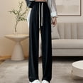 thumbnail image 1 of Pantalones de pierna ancha para mujer, pantalones sueltos delgados, pantalones elásticos de alto, pantalones de salón, pantalones de trabajo de , l L, 1 of 8