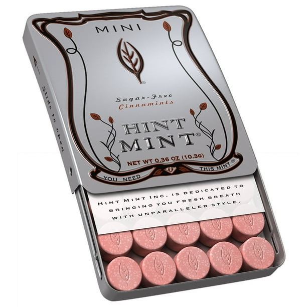 Hint Mint Mini Sugar Free Candy Mints, 0.36ounce Tin, Cinnamon