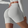 thumbnail image 4 of High Waisted Biker Shorts for Women-5" Tummy Control Fitness Athletic Workout Running Yoga Gym Shorts White L, 4 of 4