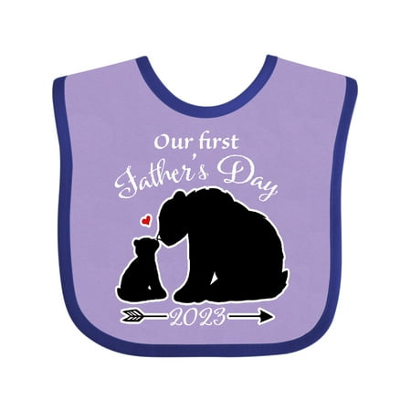 

Inktastic Bears Our First Father s Day 2023 - Bear Silhouette Gift Baby Boy or Baby Girl Bib