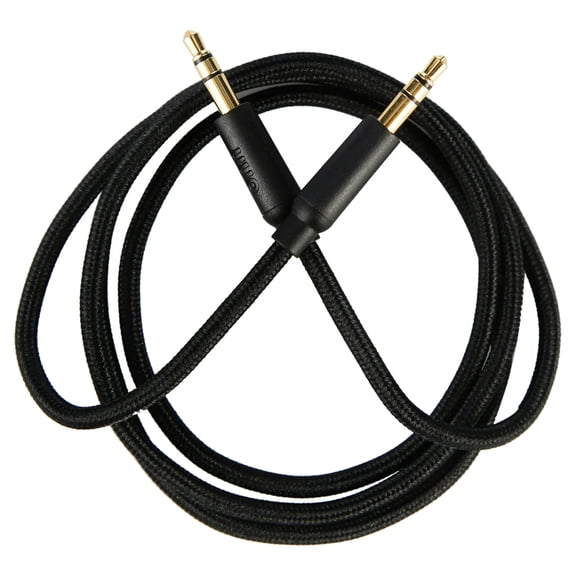 onn. 3' or 6' Black Braided 3.5 mm AUX Cable