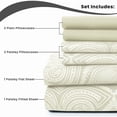 thumbnail image 5 of Lux Decor Collection Paisley Printed Queen Bed Sheets Set, Microfiber 6 Piece Bedding Set - Ivory, 5 of 7