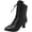 Black, variant on Victorian Boots for Women, Vintage Lace Up Ankle-High Booties Fashion Chunky Low Heel Goth Boot with Zipper