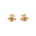 thumbnail image 4 of Rachel Koen 0.83Cttw Baguette Cut Diamond Stud Earrings 18K Yellow Gold, 4 of 5
