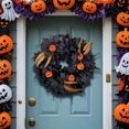 thumbnail image 5 of sruoe Halloween Decorations, Halloween Wreaths for Front Door, Artificial Wreaths, Indoor Outdoor Halloween Decor, Outdoor Decoration, Halloween Wreaths, Halloween Black Maple Leaf Wreath, 5 of 6