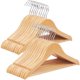 thumbnail image 1 of Perchas de Madera para niños, Paquete de 20, Ganchos giratorios, Color Natural y Plateado, 1 of 7