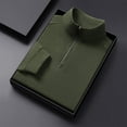 thumbnail image 4 of pstuiky camisa de manga larga para hombre, Blusa/camisa informal y moderna de color liso con cuello alto, manga larga y bolsillo con cremallera para hombre camisetas de hombre xl, 4 of 6