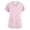 Pink, variant on Scrub Tops Women Plus Size V-Neck Short Sleeve Classic Stripe Women Shirt Nursing Uniforms with Pocket