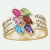 Personalized Planet Family 18kt Gold over Sterling Silver Marquise Birthstone Ring
