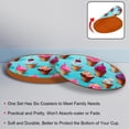 thumbnail image 4 of Ice Cream Luxury Round Drink Coasters Set of 6pcs - Microfiber Leather Coasters 11x11 cm/4.3x4.3 in - Stylish Drink Coaster for Table, 4 of 6