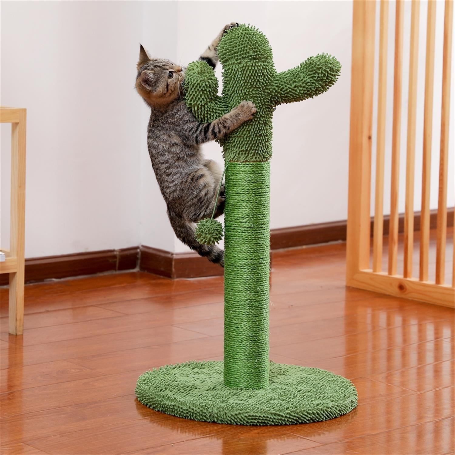 Pefilos 26" Cat Scratching Post, Cactus Cat Scratcher Post for Indoor Cats Claw Scratcher, Cat Tree Small Kitten , Green Pefilos 26" Cat Scratching Post, Cactus Cat Scratcher Post for Indoor Cats Claw Scratcher, Cat Tree Small Kitten , Green