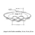 thumbnail image 6 of Women's Bracelet Infinity 925 Sterling Silver, Silver Bracelet with Endless Symbol, 21 cm, adjustable, 6 of 10