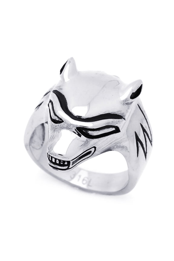 Men's 26MM Stainless Steel Wolf Ring For Men (Size 9 to 15)