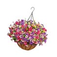 thumbnail image 4 of Flores artificiales colgantes en cesta, flores falsas, forro de coco, cadena, maceta A, 4 of 9