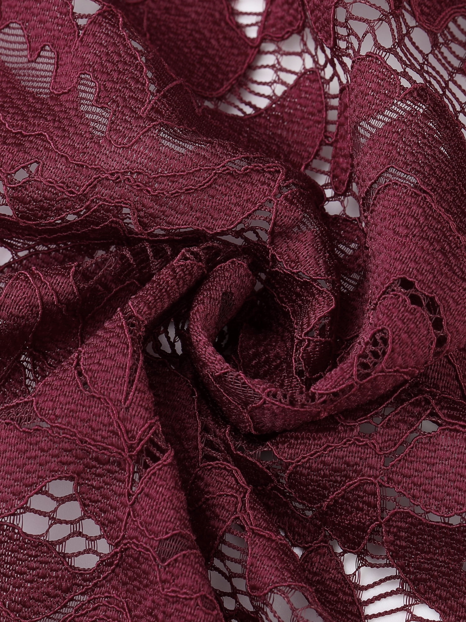DARING DIVA Women's Ruffled Hem Floral Lace Crop Shrug Cardigan 3X-Large Burgundy