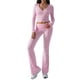 thumbnail image 1 of Conjunto Deportivo de 2 Piezas para Mujer, Camiseta de Larga, Pantalones Acampanados con Solapa, Chándal Informal, Rosa, Talla S, 1 of 8