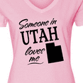 thumbnail image 4 of Inktastic Someone in Utah Loves Me Women's V-Neck T-Shirt, 4 of 5