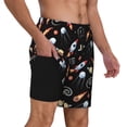 thumbnail image 2 of Kdxio Space Rocket Print Men's Swim Trunks with Compression Liner 7 Inch Inseam Quick Dry Swim Shorts, 2 of 7