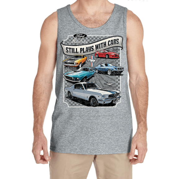Dad Gifts Fathers Day Car Guy Ford Mustang Mens Tank Tops Graphic Tees Sleeveless Shirts Men