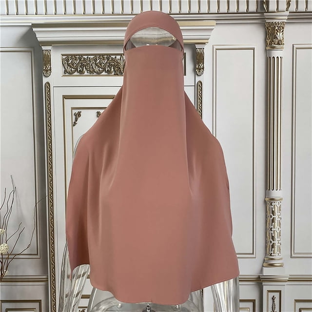 Casquette Décontractée pour Femmes Rose avec Bonnet, Couvre-Cheveux, Turban Long Musulman