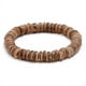 thumbnail image 1 of Nvzi Pulsera elástica hecha a mano de madera de cáscara de coco natural, regalo del Día del Padre para novio, marrón, 1 of 4