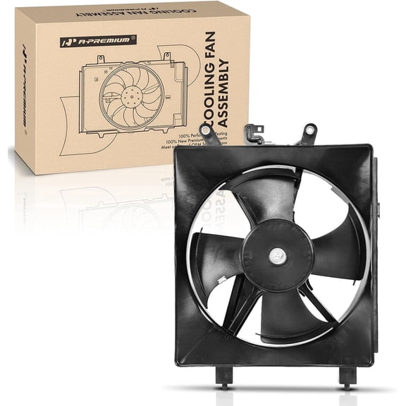 A-Premium Left A/C Condenser Fan Assembly Compatible with Select Honda Models - Civic 2001 2002 2003 2004 2005 - Replace# 38616PMMA01, 101M26001E