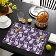 thumbnail image 4 of Purple French Bulldog Summer Placemats Table Placemats Set Of 4-Linen Kitchen Washable Placemats Table Mats 11.8"x17.7"Non-Slip Heat Resistant, 4 of 6