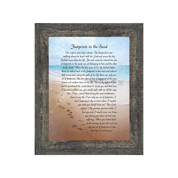Footprints in the Sand Wall Art, Religious Wall Decor Gifts, Christian